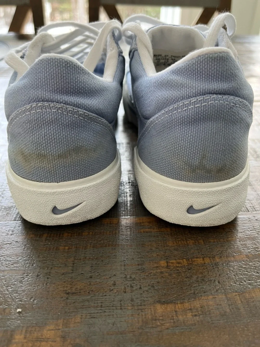 Nike Light Blue and White Low-Top Canvas Sneakers - Picture 6 of 6